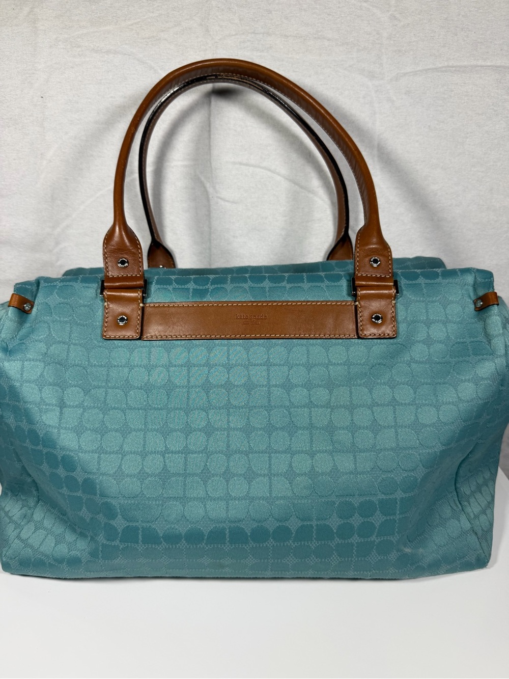 Kate Spade Aqua Blue and Brown Women’s “Dot Noel” Tote Bag